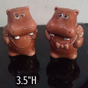 Adorable Hippo Salt And Pepper Shakers